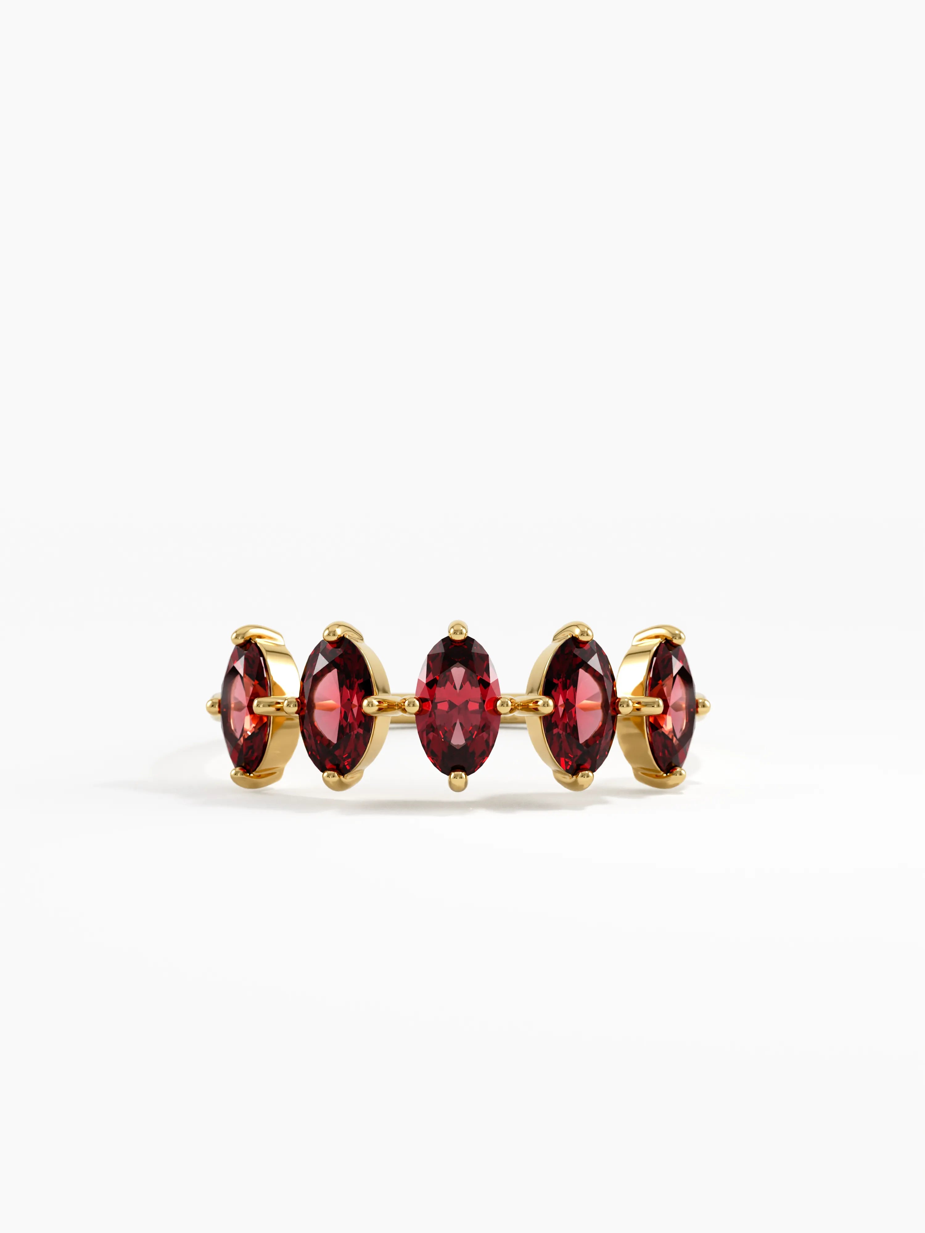 Gold Garnet Ring, solid gold ring | DiaFifth
