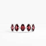 Gold Garnet Ring, solid gold ring, view 7 | DiaFifth