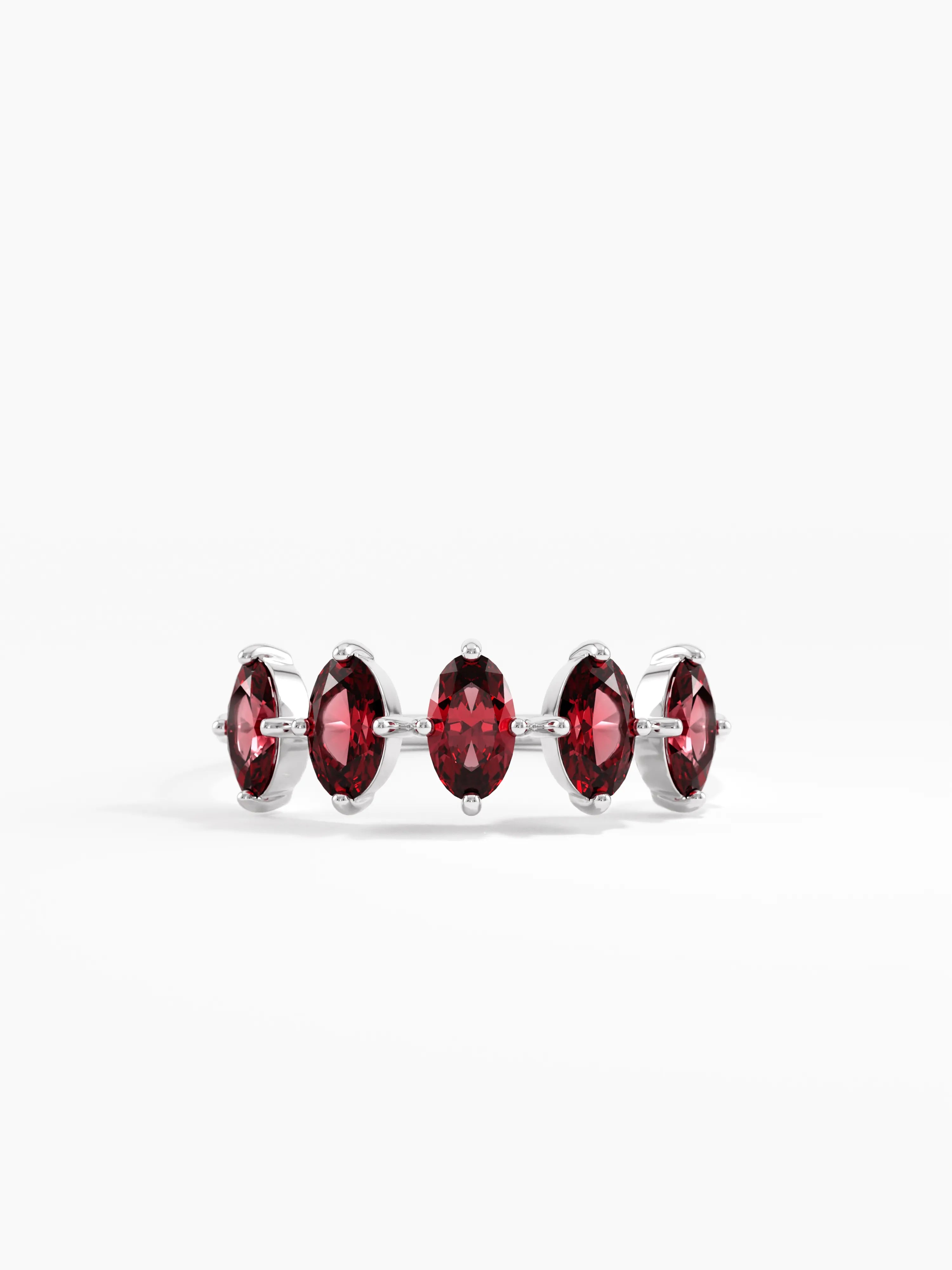 Gold Garnet Ring, solid gold ring, view 7 | DiaFifth
