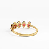 Gold Garnet Ring, solid gold ring, view 4 | DiaFifth