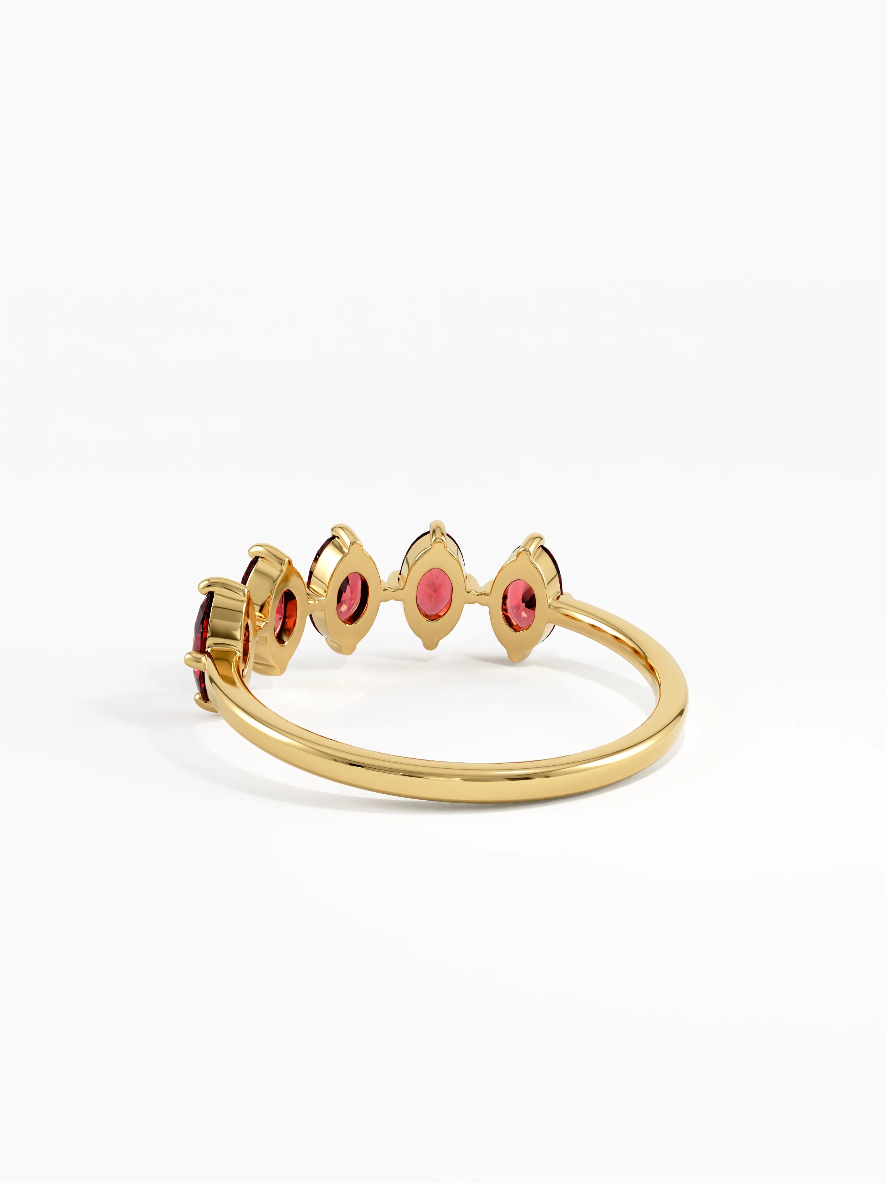 Gold Garnet Ring, solid gold ring, view 4 | DiaFifth
