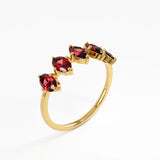 Gold Garnet Ring, solid gold ring, view 5 | DiaFifth