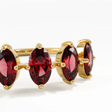 Gold Garnet Ring, solid gold ring, view 2 | DiaFifth