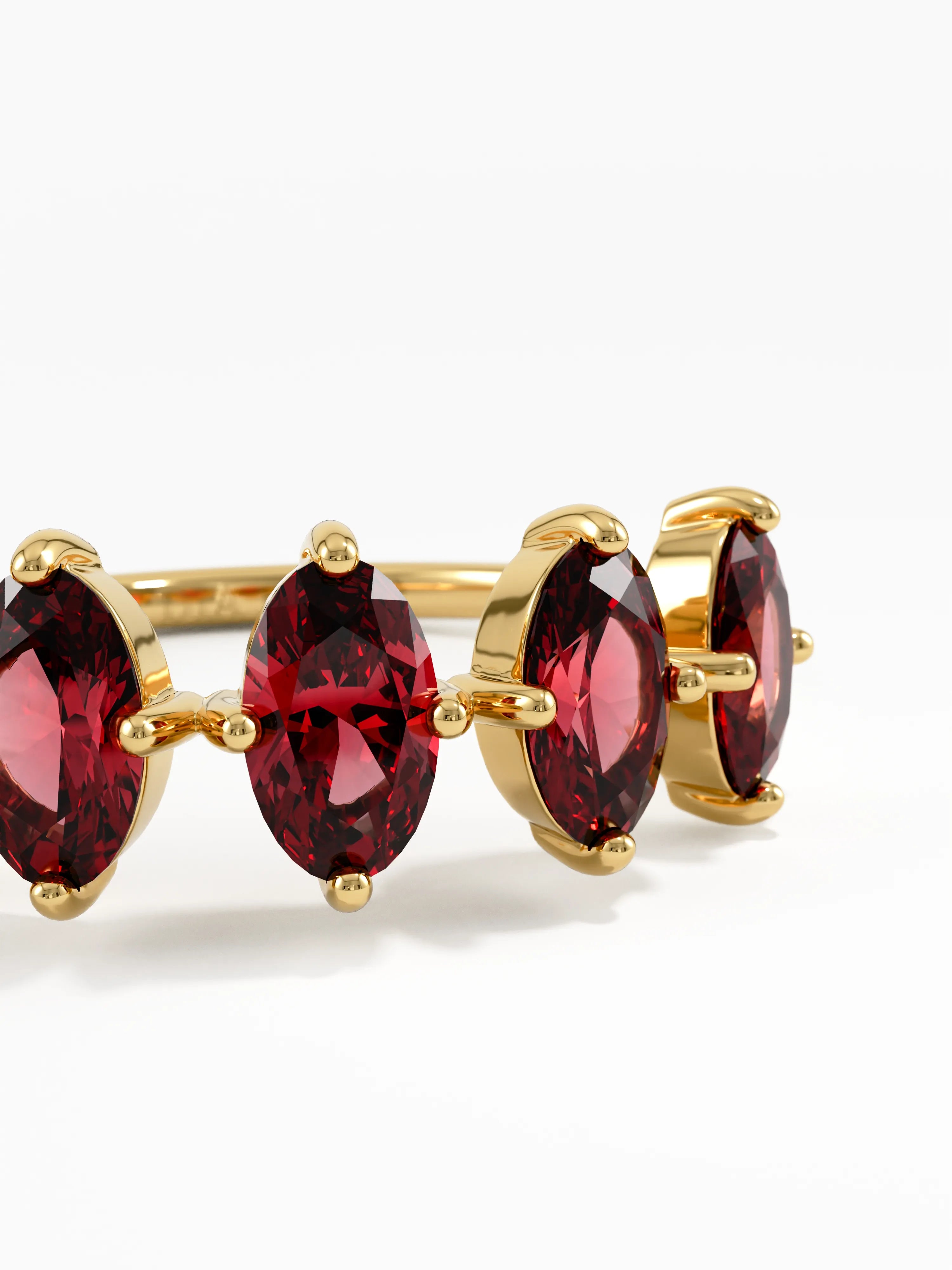 Gold Garnet Ring, solid gold ring, view 2 | DiaFifth