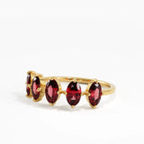 Gold Garnet Ring, solid gold ring, view 8 | DiaFifth