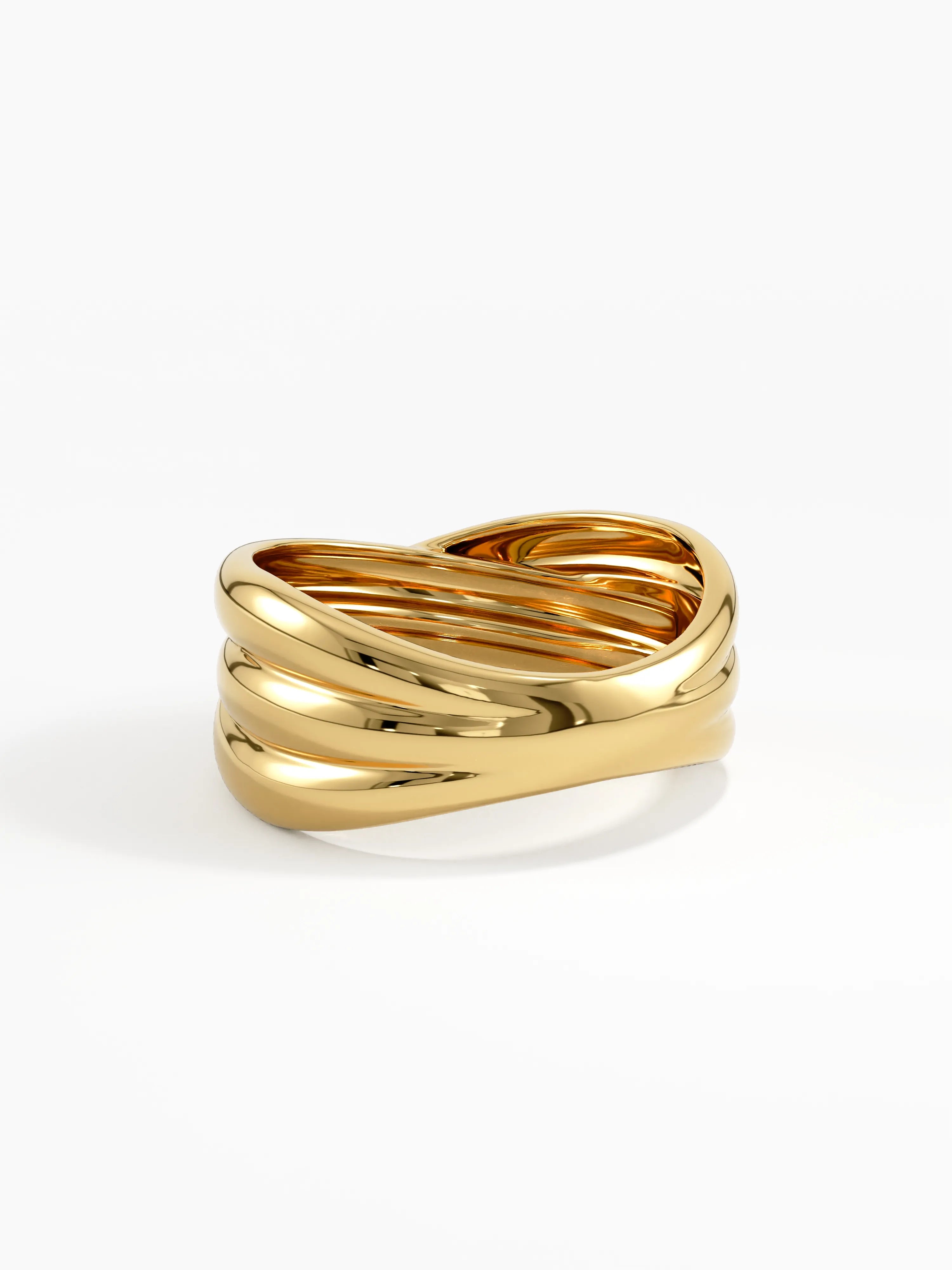 Crossover Statement Ring, solid gold ring, view 4 | DiaFifth