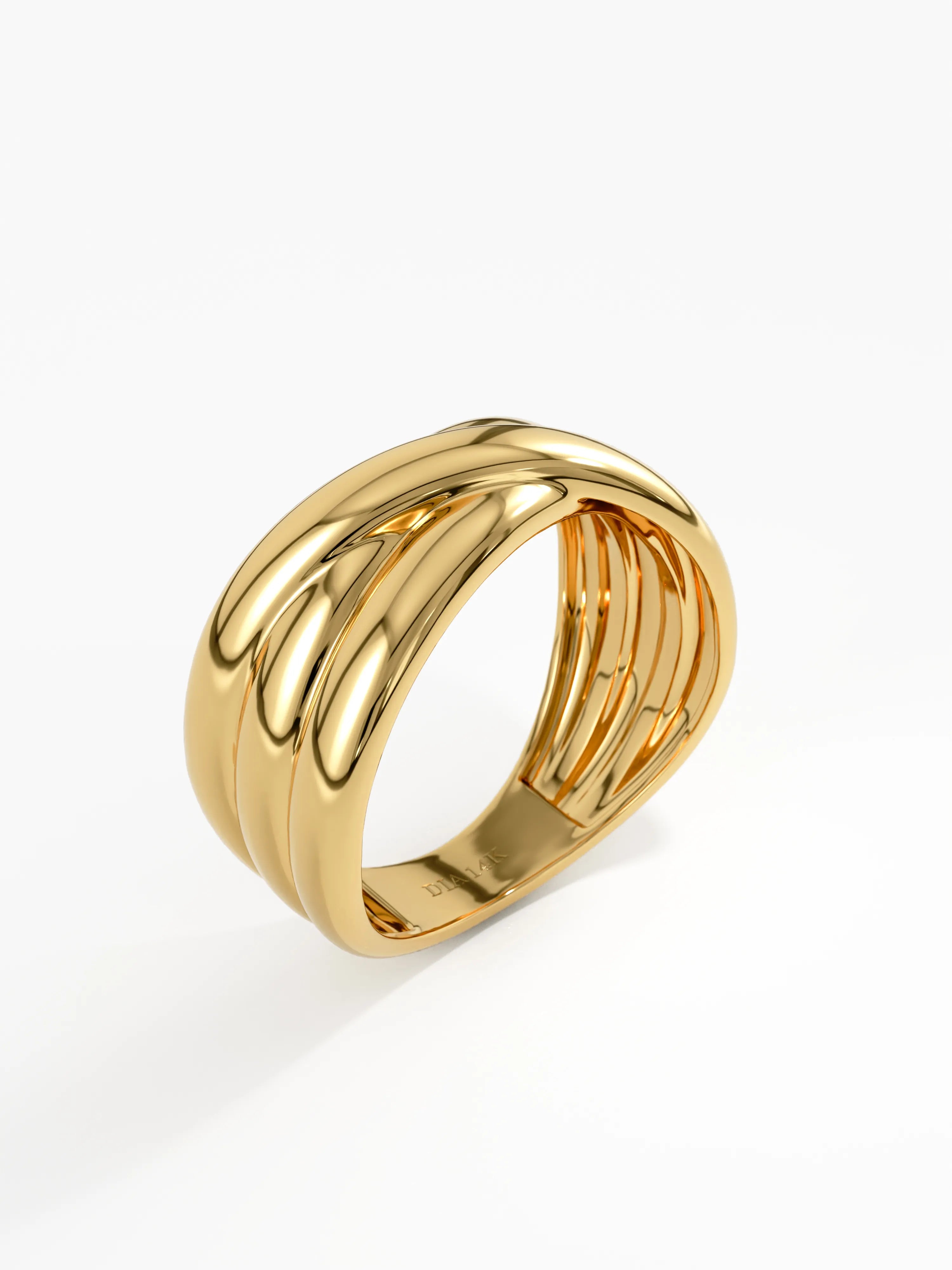 Crossover Statement Ring, solid gold ring, view 5 | DiaFifth