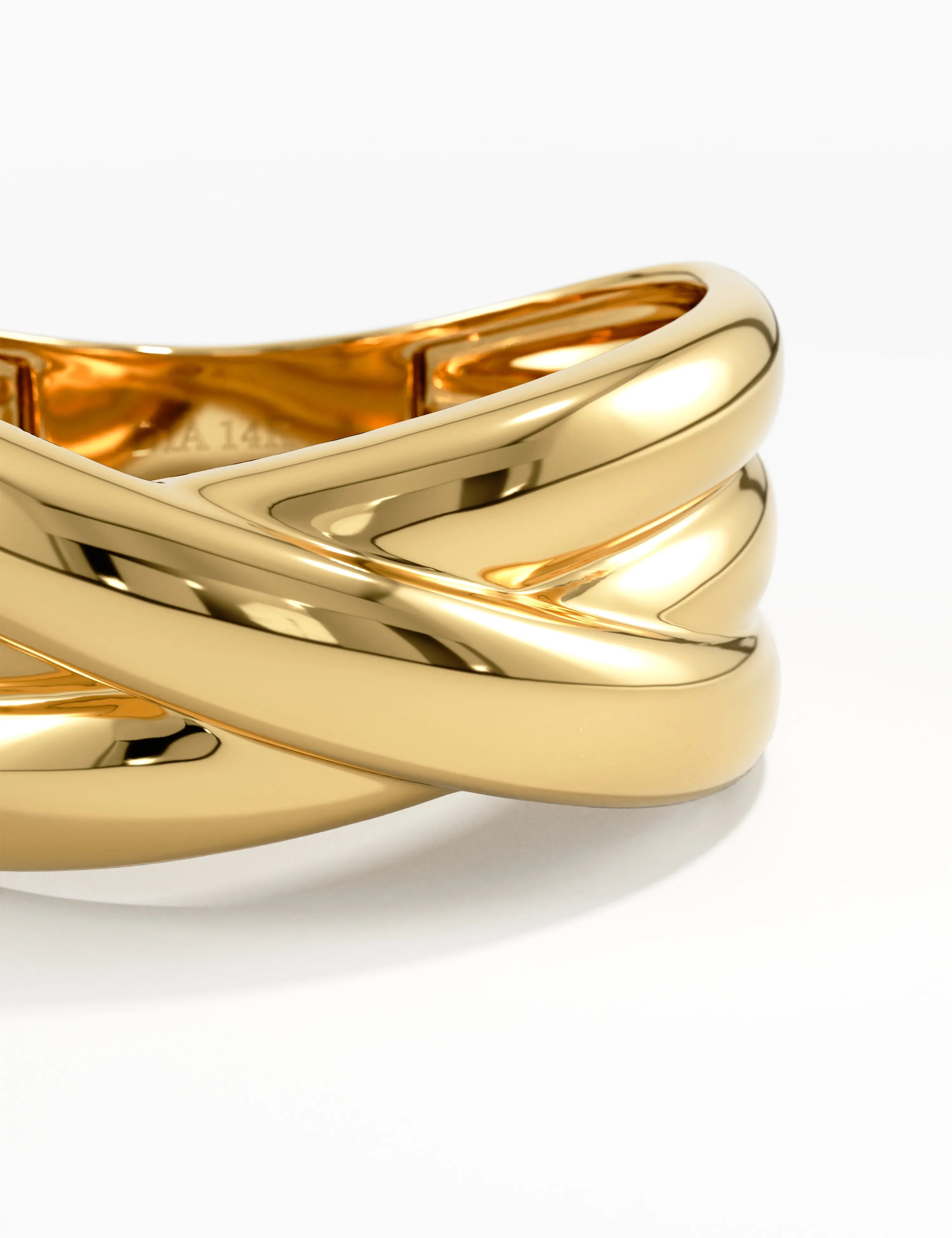 Crossover Statement Ring, solid gold ring, view 2 | DiaFifth