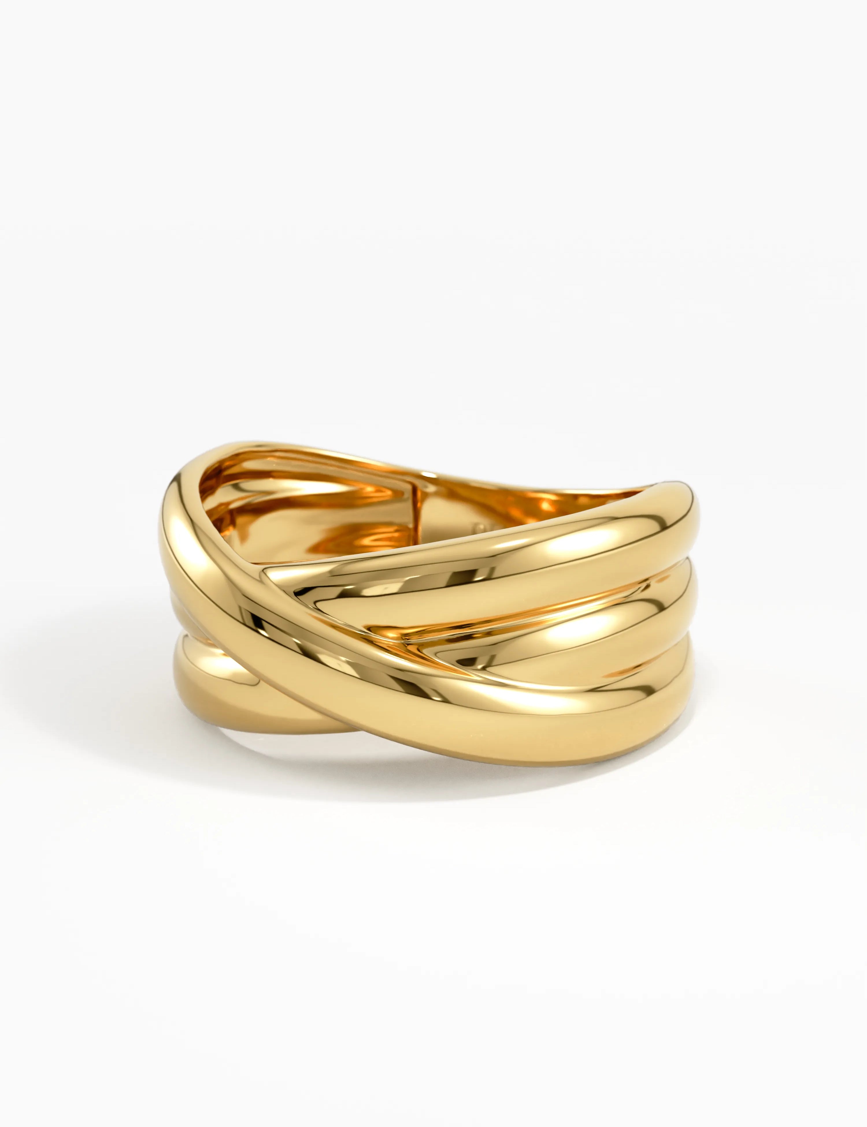 Crossover Statement Ring, solid gold ring, view 8 | DiaFifth