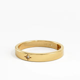 Starburst Wedding Band, solid gold ring, view 8 | DiaFifth