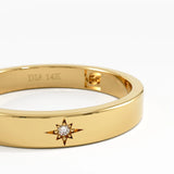 Starburst Wedding Band, solid gold ring, view 2 | DiaFifth