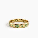 Pave Emerald Wedding Band, solid gold ring, view 8 | DiaFifth
