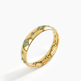 Pave Emerald Wedding Band, solid gold ring, view 5 | DiaFifth