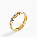 Pave Sapphire Wedding Band, solid gold ring, view 5 | DiaFifth