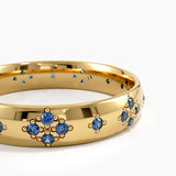 Pave Sapphire Wedding Band, solid gold ring, view 2 | DiaFifth