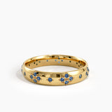 Pave Sapphire Wedding Band, solid gold ring, view 8 | DiaFifth