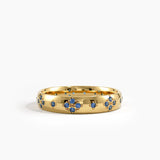 Pave Sapphire Wedding Band, solid gold ring | DiaFifth