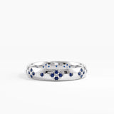 Pave Sapphire Wedding Band, solid gold ring, view 7 | DiaFifth