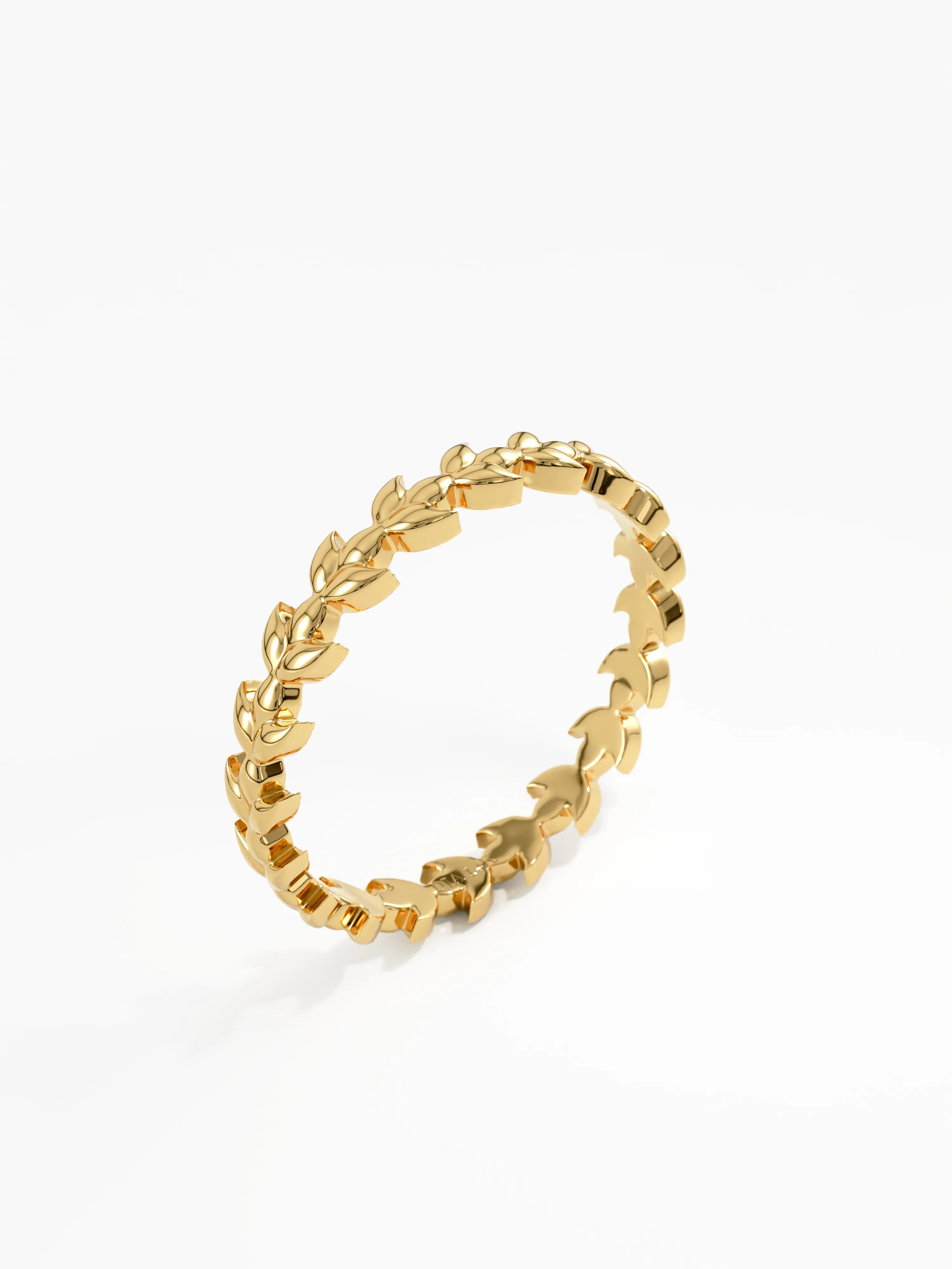 Wheat Stacking Ring, solid gold ring, view 4 | DiaFifth