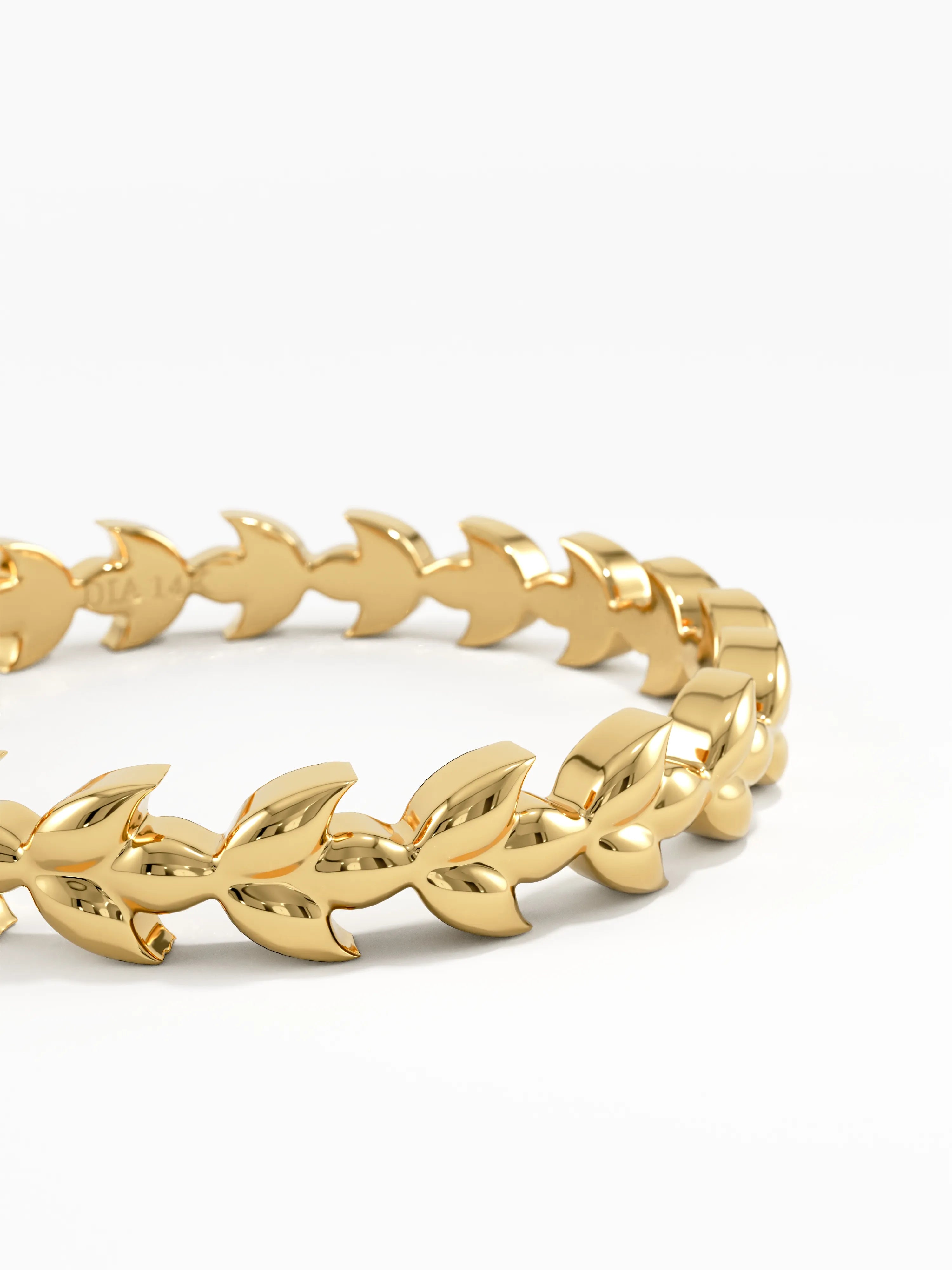 Wheat Stacking Ring, solid gold ring, view 2 | DiaFifth