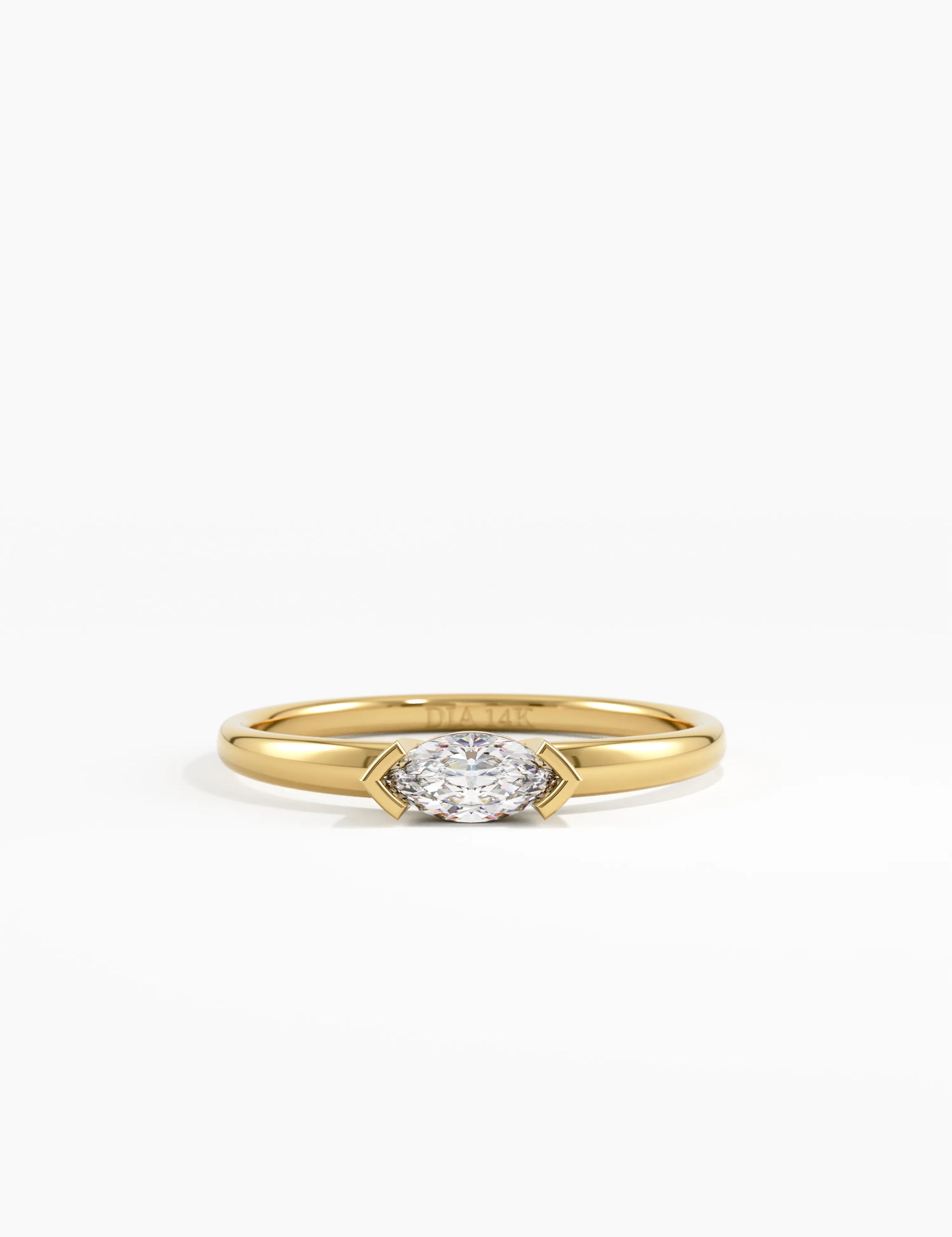 Marquise Engagement Ring, solid gold ring | DiaFifth