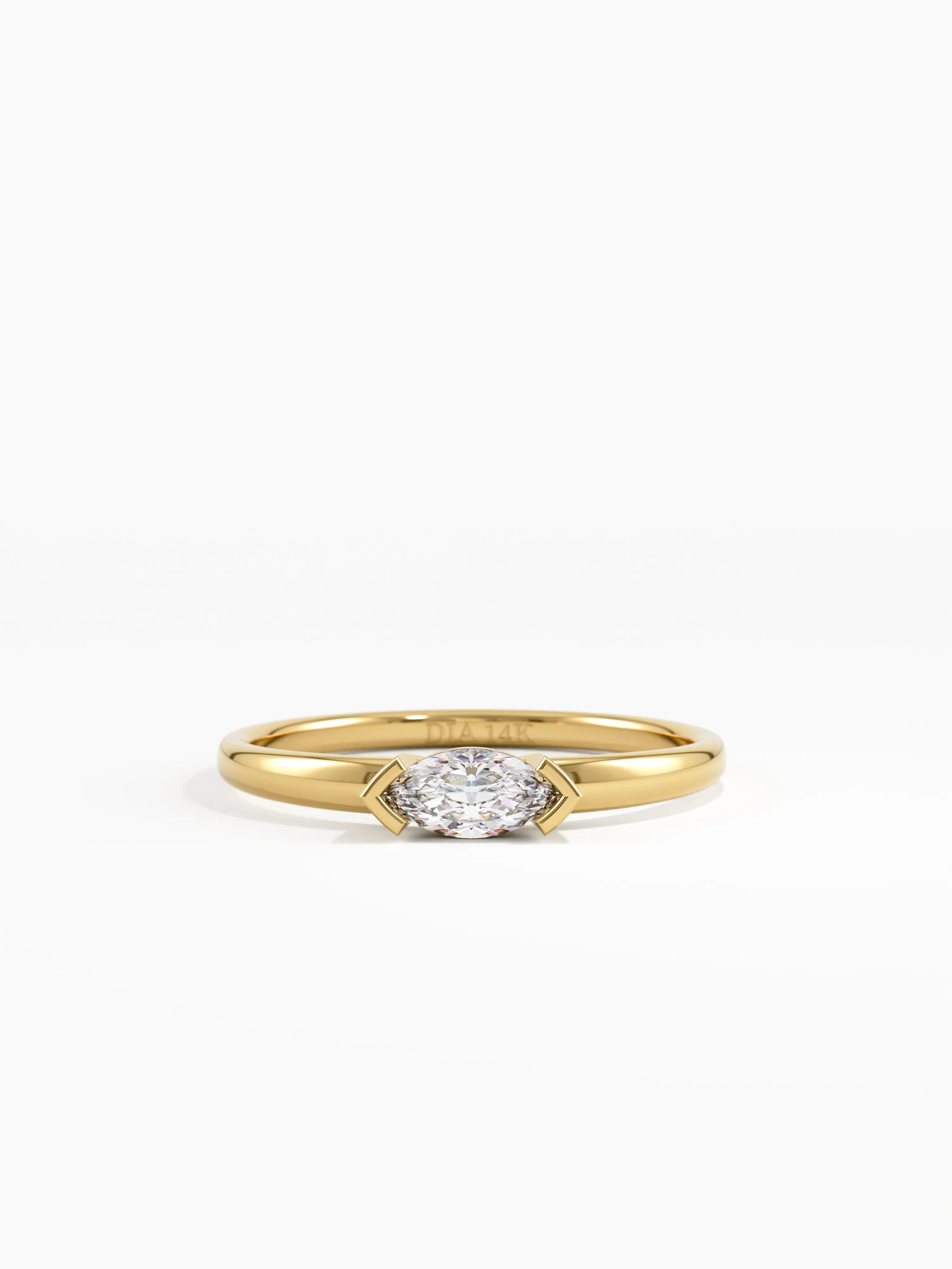 Marquise Engagement Ring, solid gold ring | DiaFifth