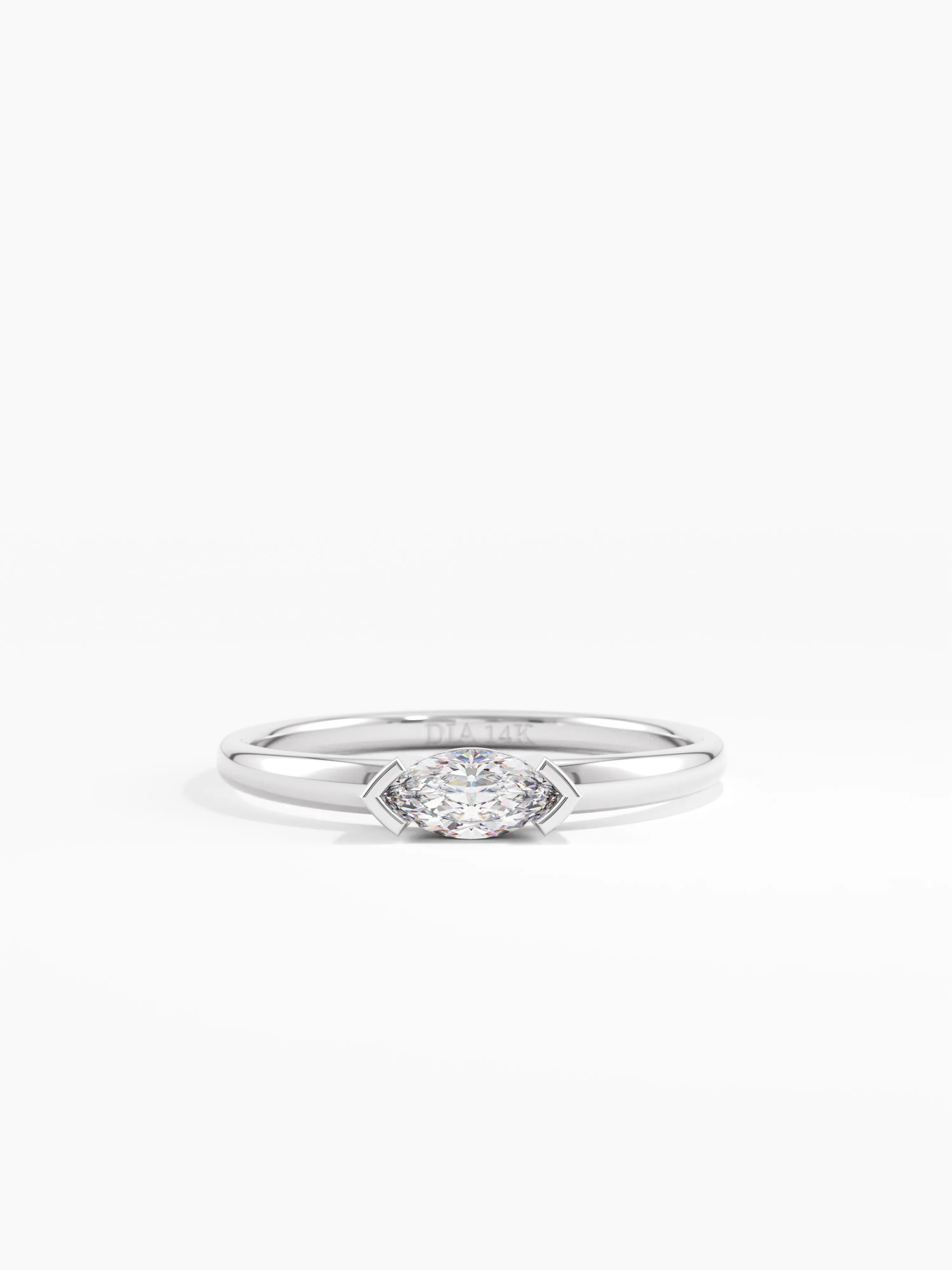 Marquise Engagement Ring, solid gold ring, view 7 | DiaFifth