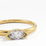 Marquise Engagement Ring, solid gold ring, view 2 | DiaFifth