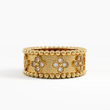 Beaded Cross Band, solid gold ring | DiaFifth