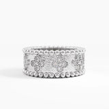 Beaded Cross Band, solid gold ring, view 7 | DiaFifth
