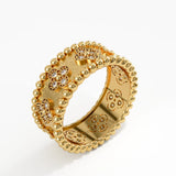 Beaded Cross Band, solid gold ring, view 5 | DiaFifth