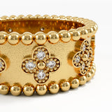 Beaded Cross Band, solid gold ring, view 2 | DiaFifth