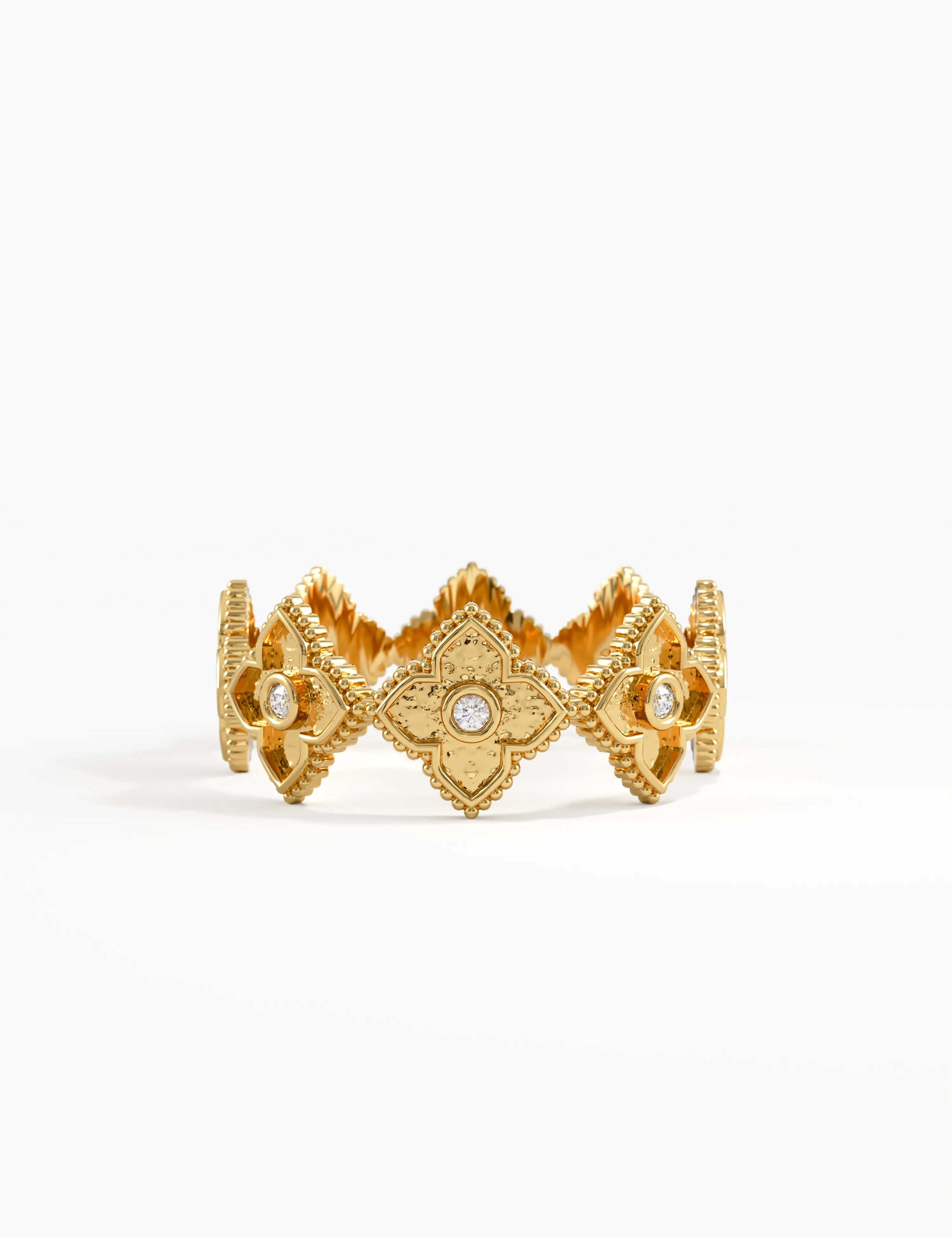 Quatrefoil Statement Ring, solid gold ring | DiaFifth