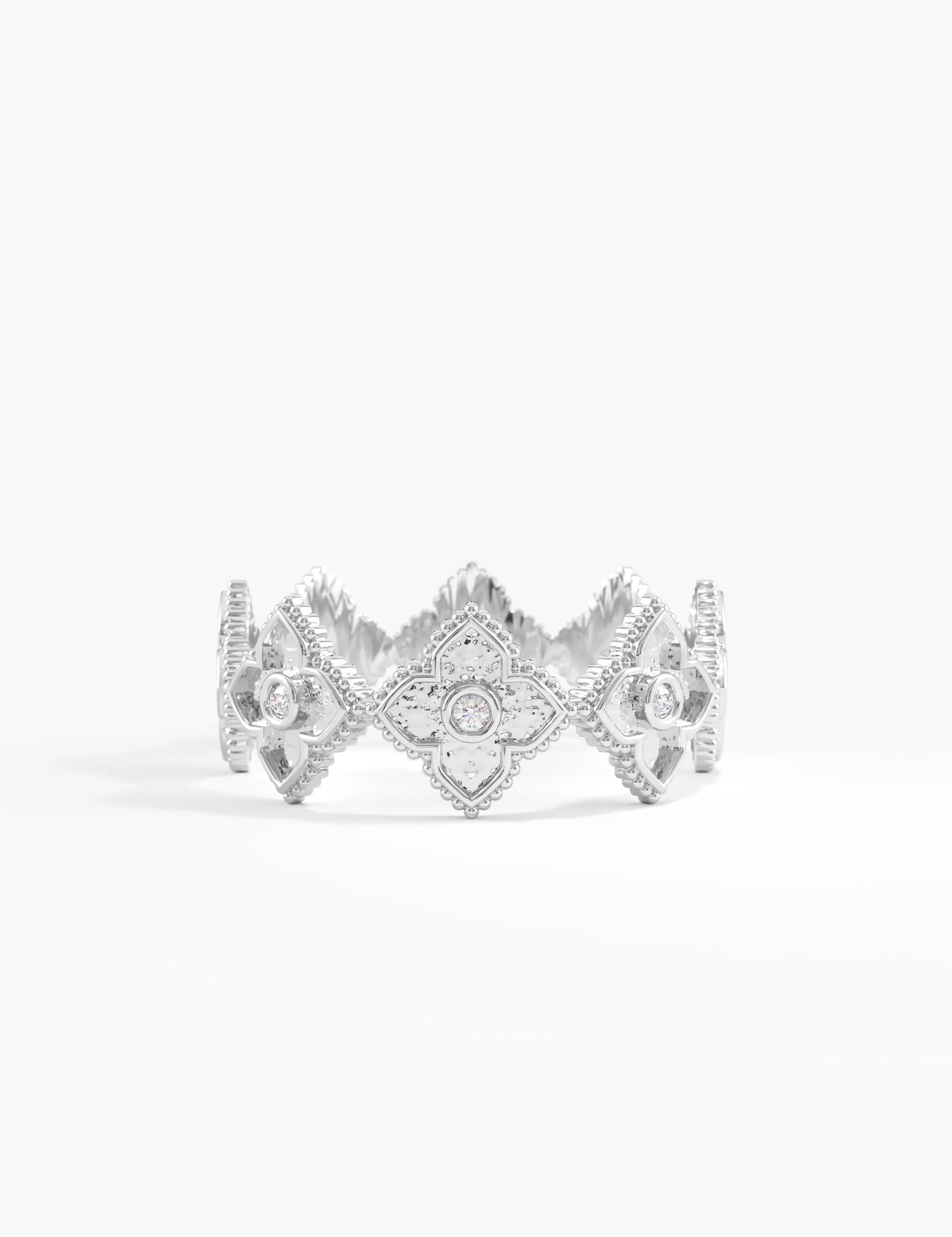 Quatrefoil Statement Ring, solid gold ring, view 6 | DiaFifth