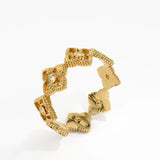 Quatrefoil Statement Ring, solid gold ring, view 4 | DiaFifth