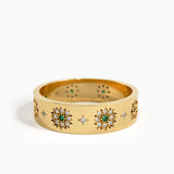 Emerald Flower Wedding Band, solid gold ring, view 8 | DiaFifth