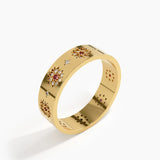 Ruby Flower Wedding Band, solid gold ring, view 5 | DiaFifth