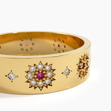 Ruby Flower Wedding Band, solid gold ring, view 2 | DiaFifth