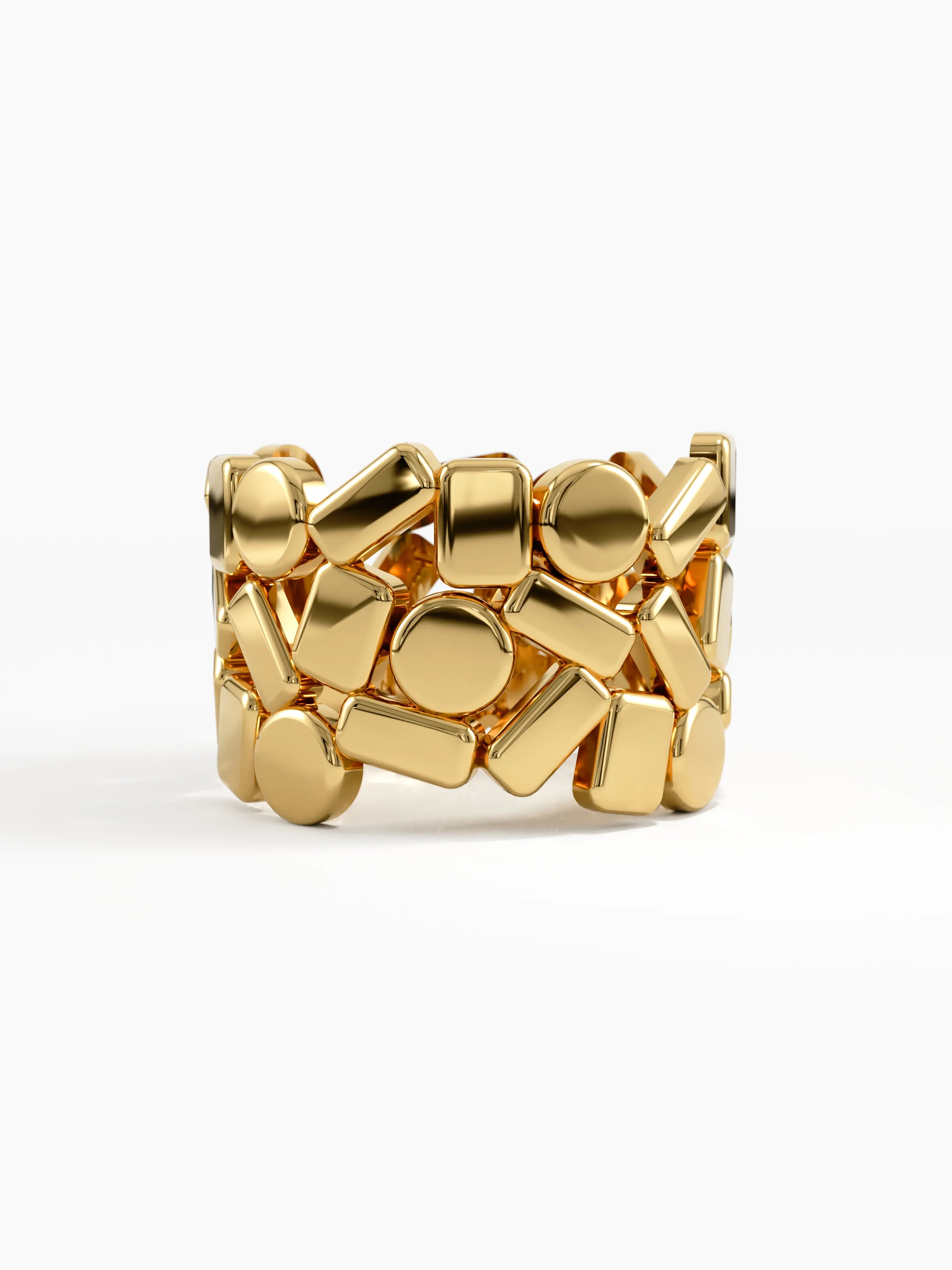 Geometric Statement Band, solid gold ring | DiaFifth