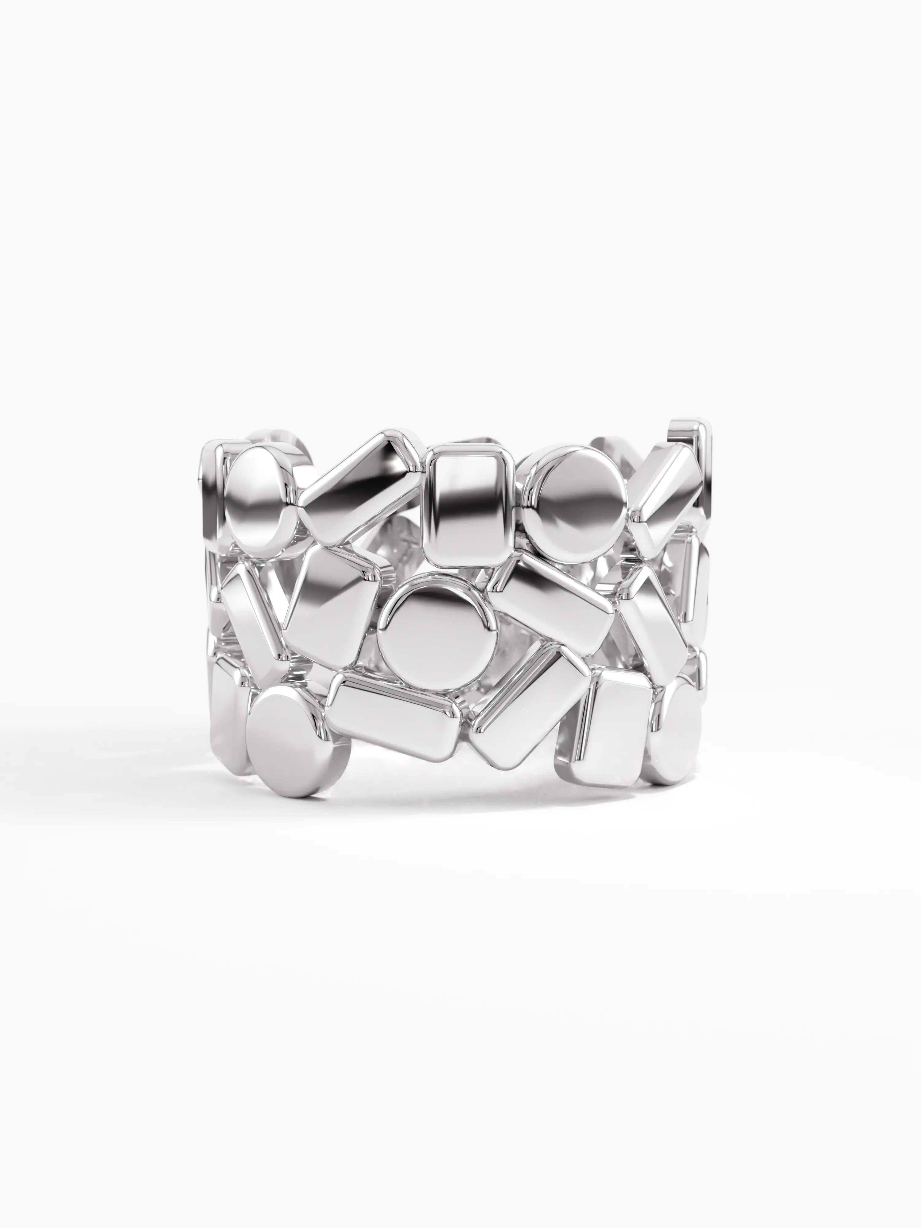 Geometric Statement Band, solid gold ring, view 7 | DiaFifth