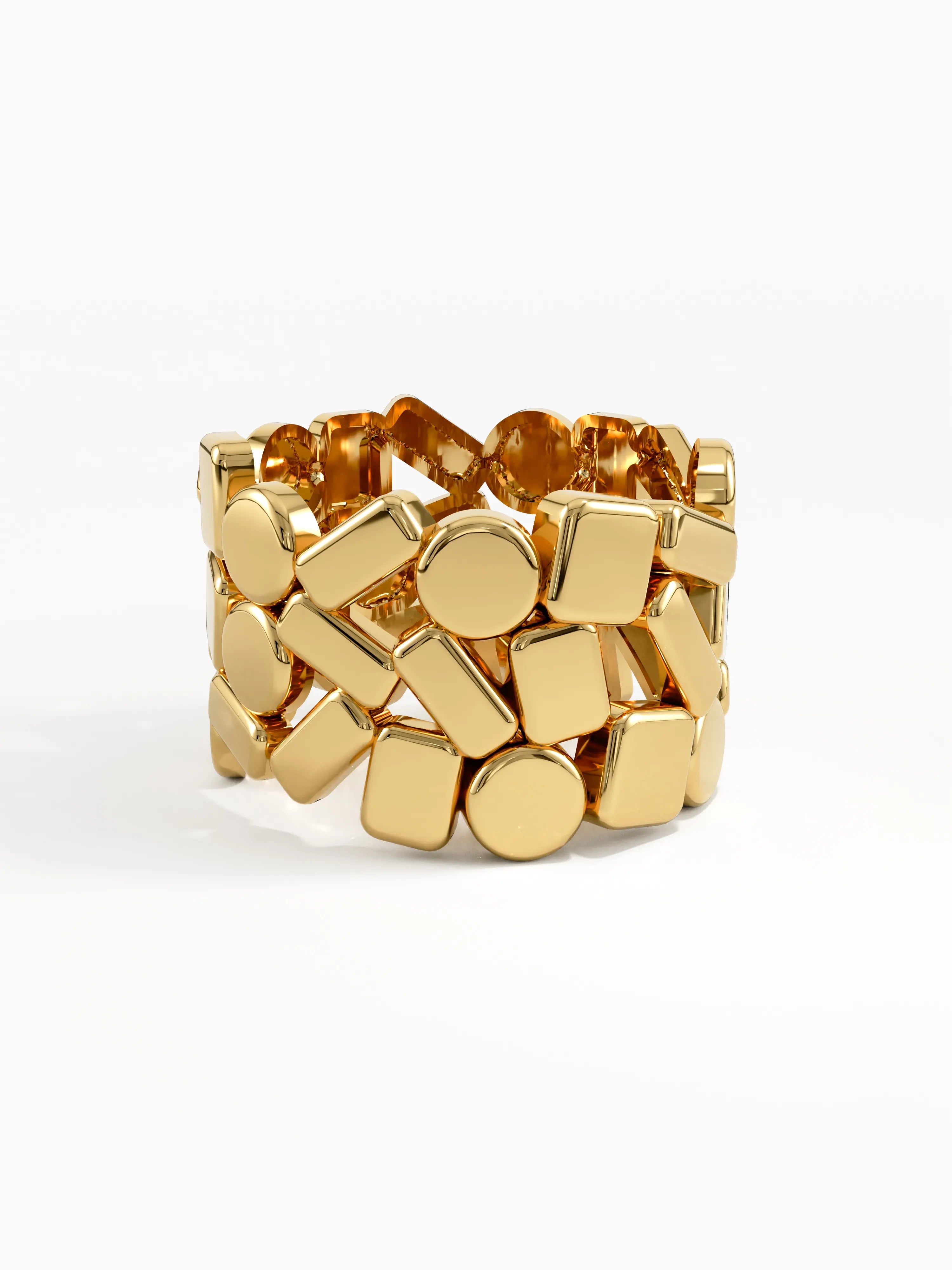Geometric Statement Band, solid gold ring, view 8 | DiaFifth