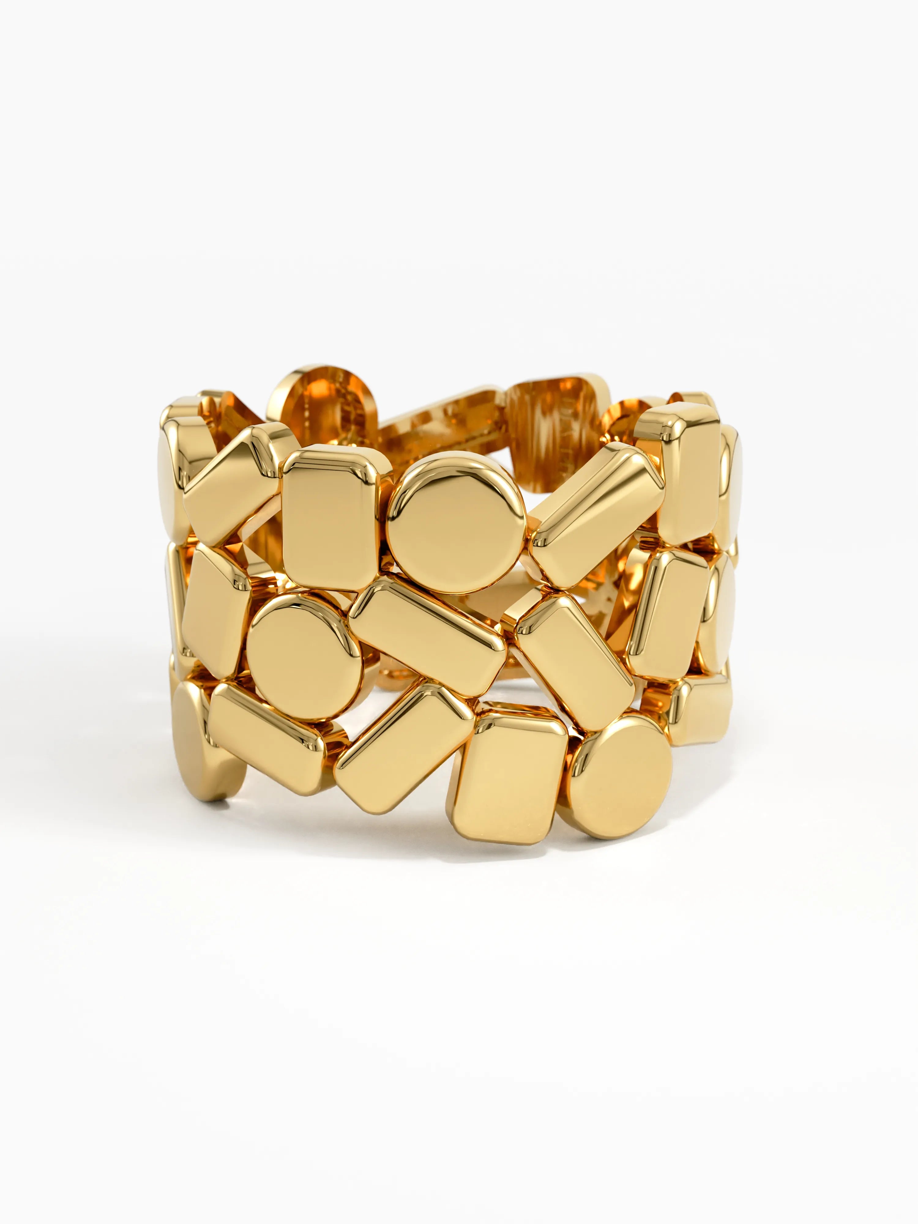 Geometric Statement Band, solid gold ring, view 4 | DiaFifth