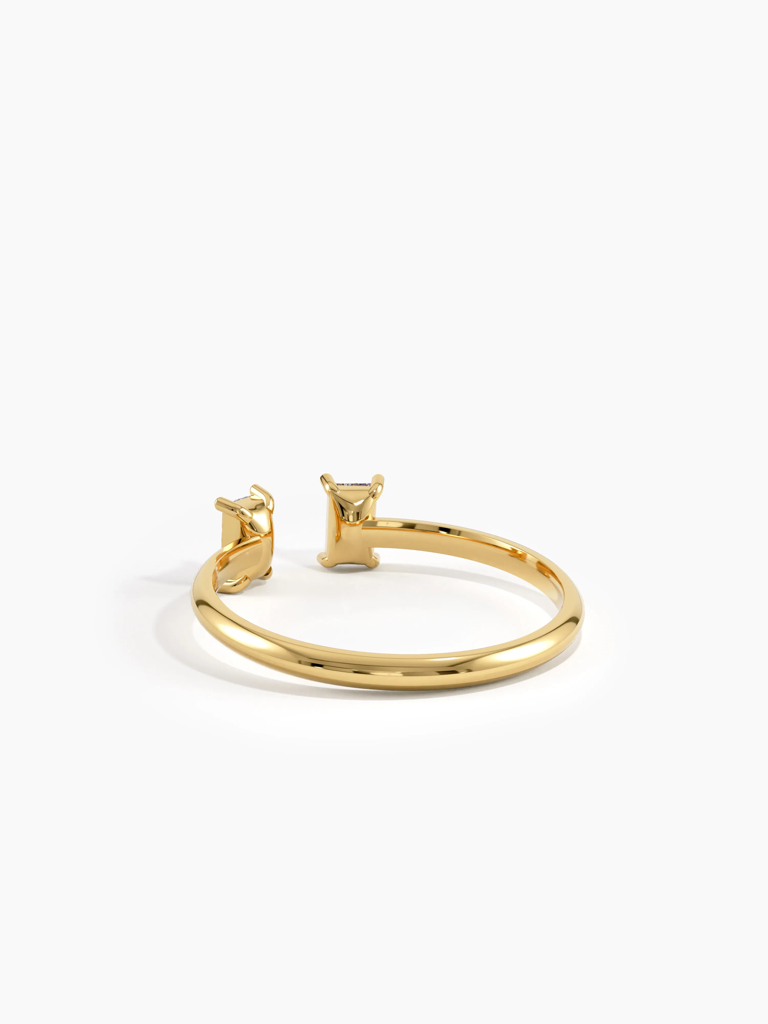 Open Baguette Ring, solid gold ring, view 7 | DiaFifth