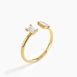 Open Baguette Ring, solid gold ring, view 5 | DiaFifth