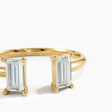 Open Baguette Ring, solid gold ring, view 2 | DiaFifth