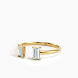 Open Baguette Ring, solid gold ring, view 4 | DiaFifth
