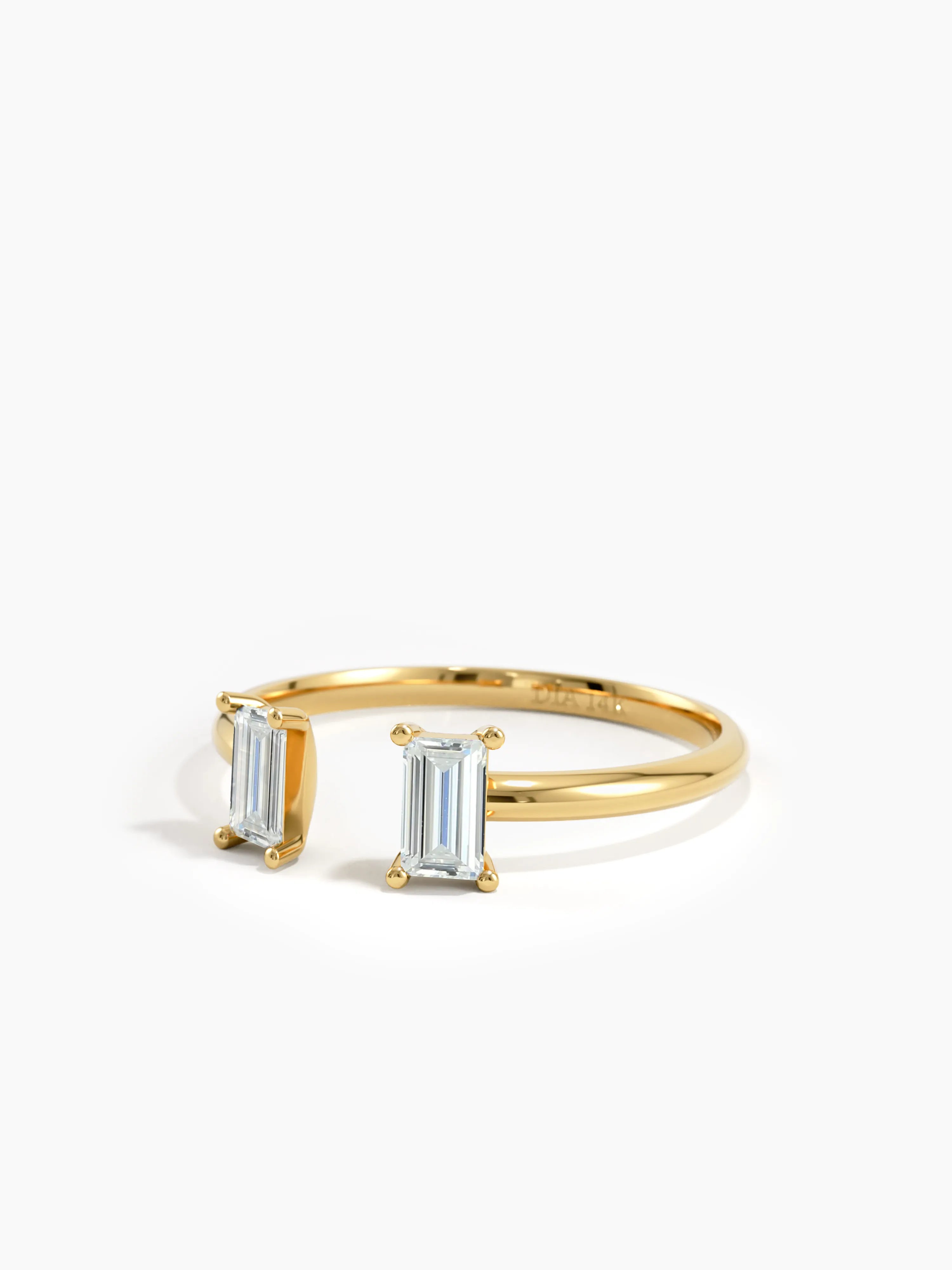 Open Baguette Ring, solid gold ring, view 4 | DiaFifth
