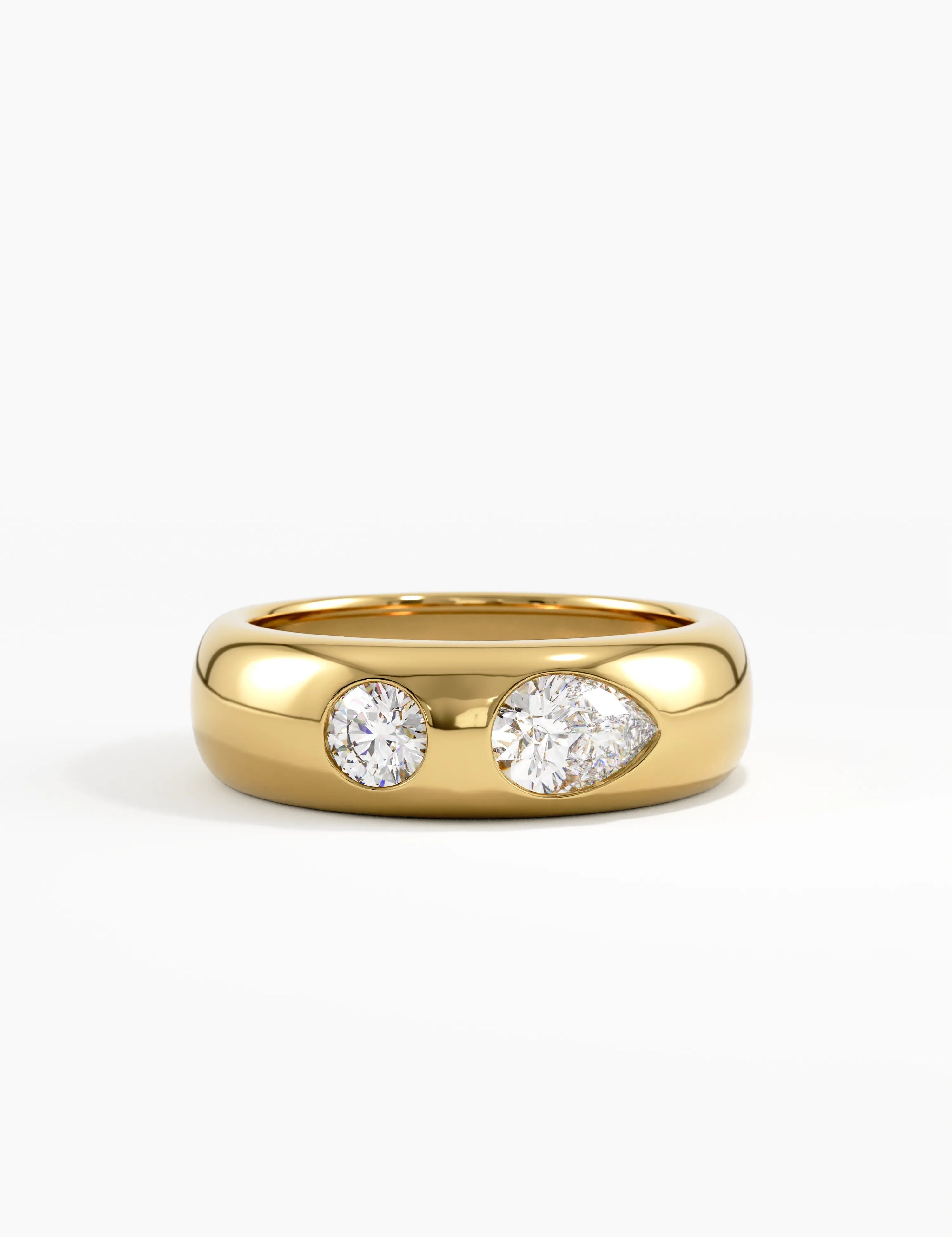 Toi et Moi Dome Ring, solid gold ring | DiaFifth