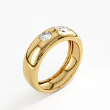 Toi et Moi Dome Ring, solid gold ring, view 5 | DiaFifth