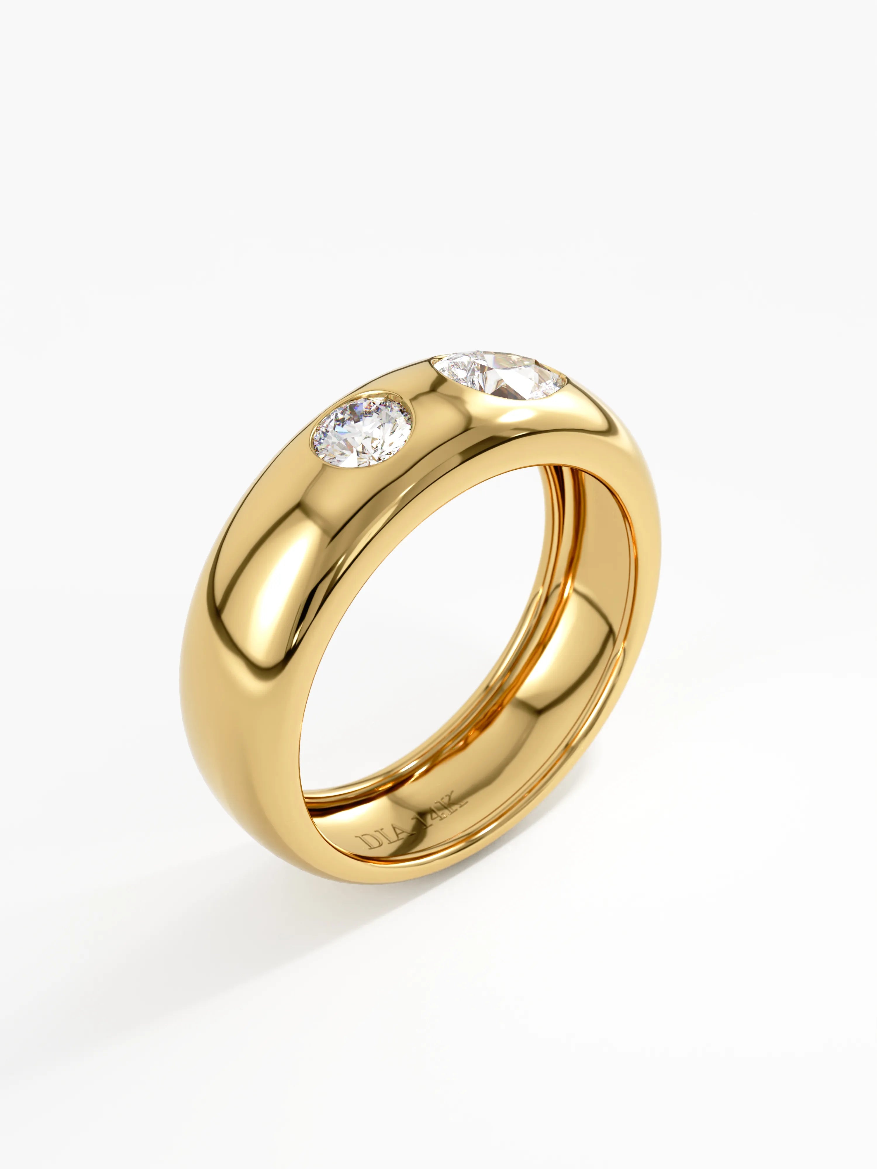 Toi et Moi Dome Ring, solid gold ring, view 5 | DiaFifth